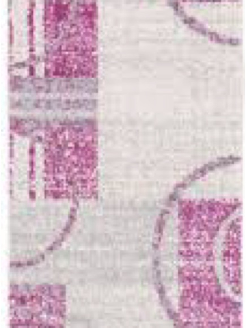 Pink and Cream Geometric Runner Rug 2x7 ft - Picture 5 of 5